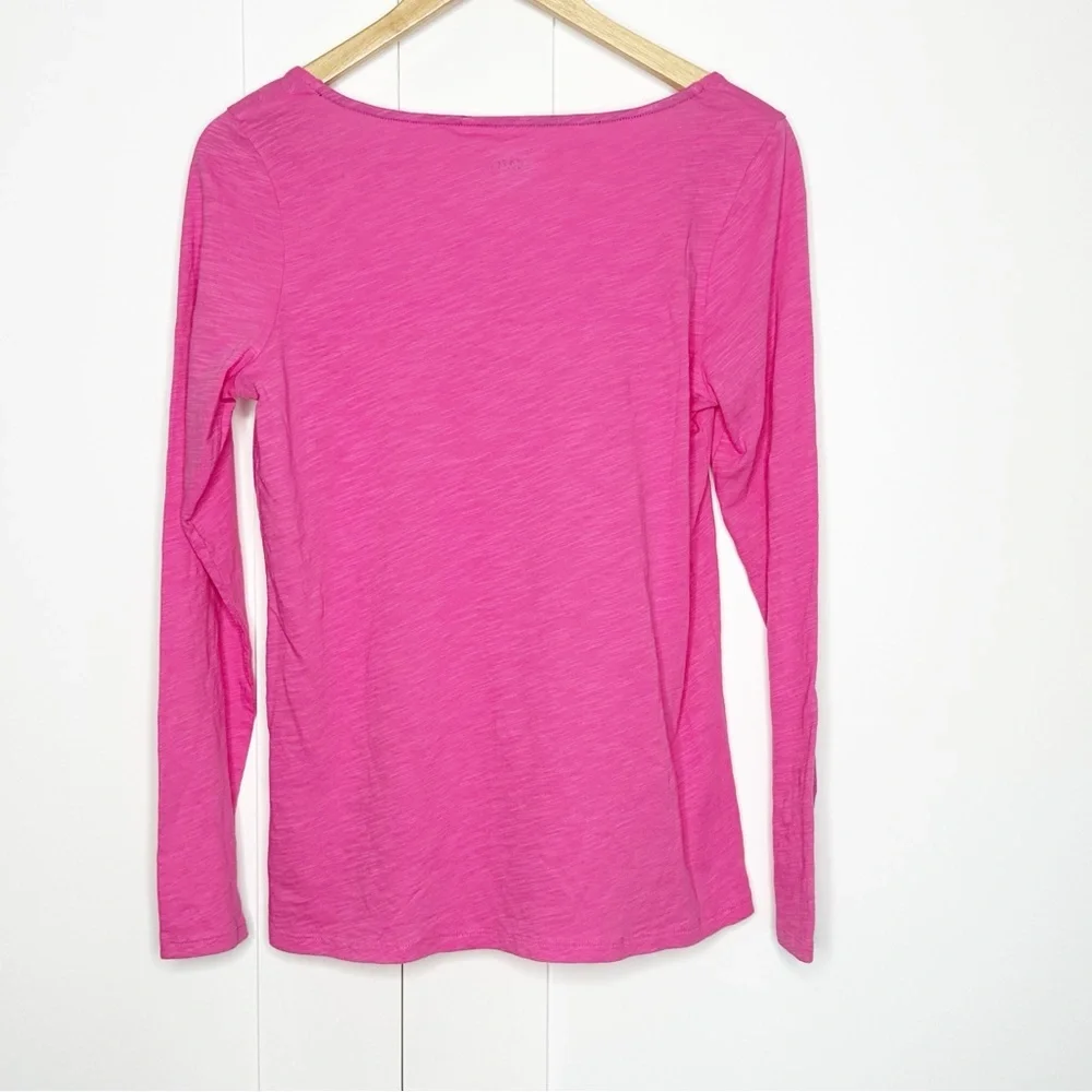 Boden hot pink long-sleeve top Small square neckline new casual Barbiecore bold - Picture 2 of 7
